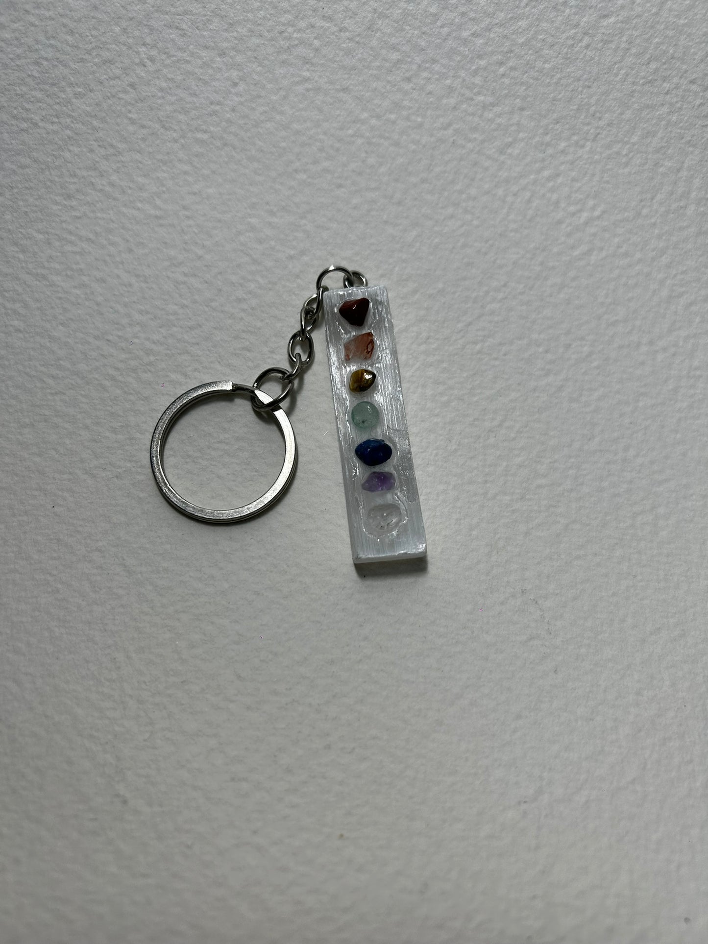 Selenite Chakra Keychain